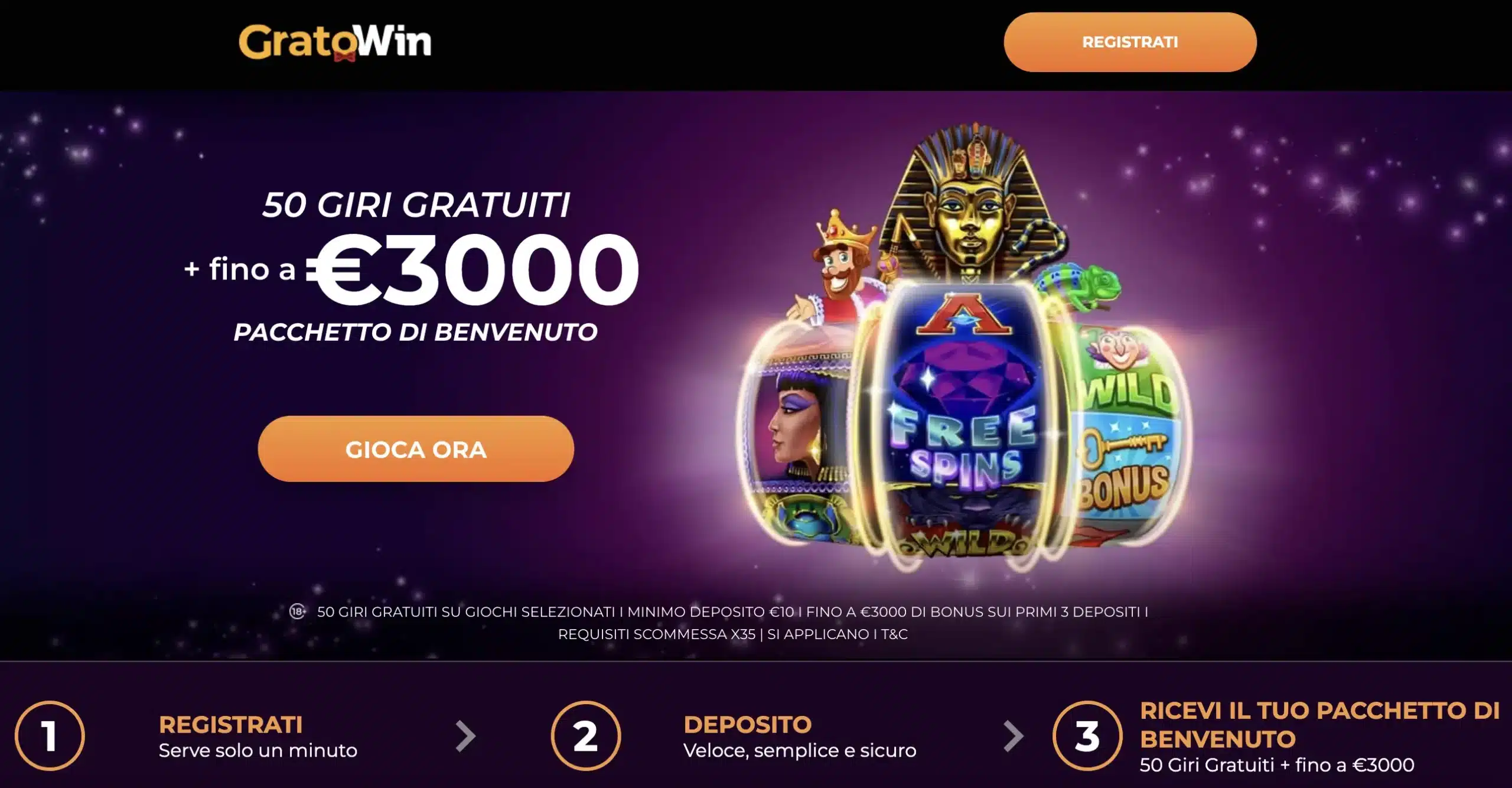 Come richiedere il tuo bonus di benvenuto GratoWin